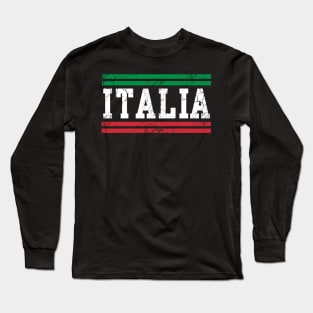 Italia Flag Italy Italian Vintage Distressed Long Sleeve T-Shirt